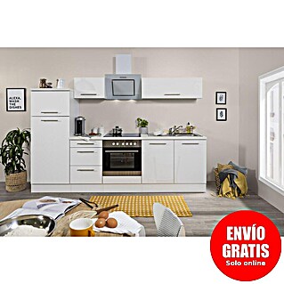 Respekta Premium Composición de cocina Amanda Alto (Ancho: 270 cm, Blanco, Con electrodomésticos)