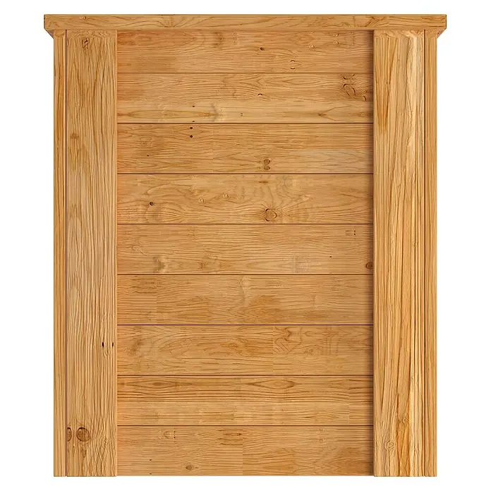Westmann Hochbeet Lärche 130 - 130 x 65 x 84 cm, Holz, Natur - Helles Holzpaneel mit horizontalen Brettern und vertikal gemaserten Seitenelementen.