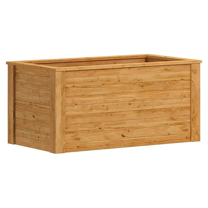 Westmann Hochbeet Lärche 170 - 170 x 90 x 84 cm, Holz, Natur - Rechteckiger Pflanzkasten aus hellem Holz mit sichtbarer Maserung und Ästen.