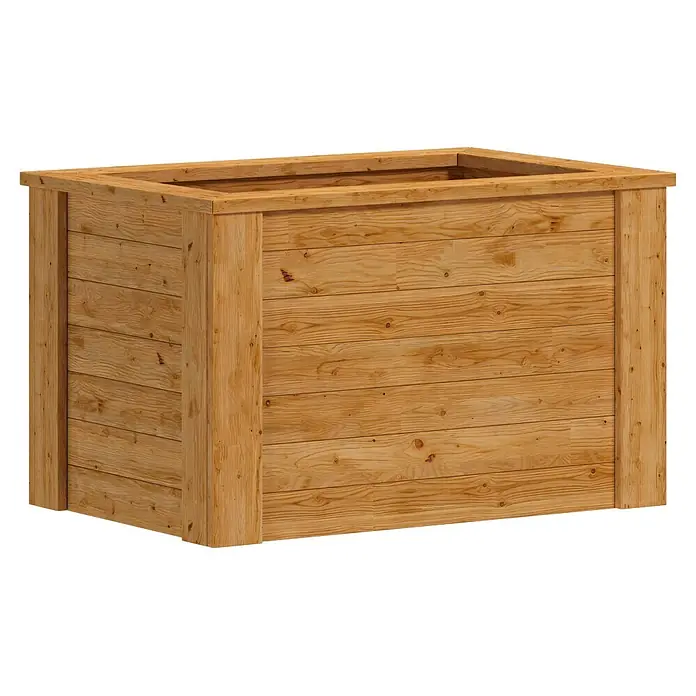 Westmann Hochbeet Lärche 100 - 100 x 65 x 66 cm, Holz, Natur - Rechteckiger Pflanzkübel aus Naturholz.