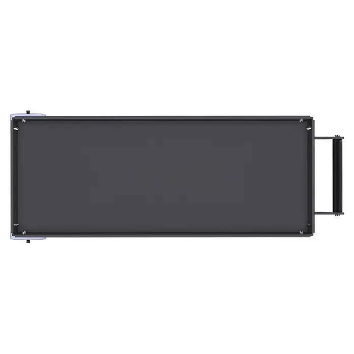 Floraworld Hochbeet Mobil - 41 x 100 x 80 cm, Stahl, Anthrazit - Aufsicht eines dunkelgrauen rechteckigen Transportwagens mit Rädern und Griff.