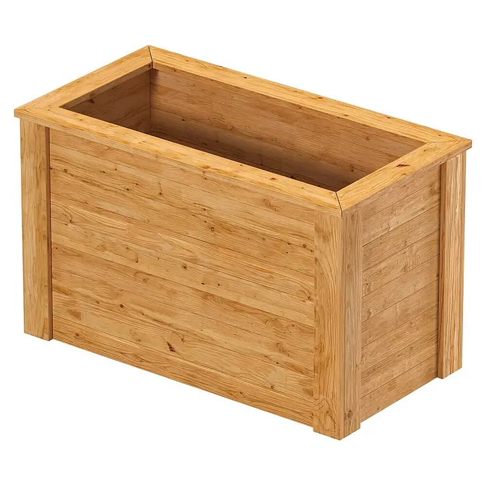 Westmann Hochbeet Lärche 130 - 130 x 65 x 84 cm, Holz, Natur - Rechteckiger hellbrauner Pflanzkasten aus Holz.