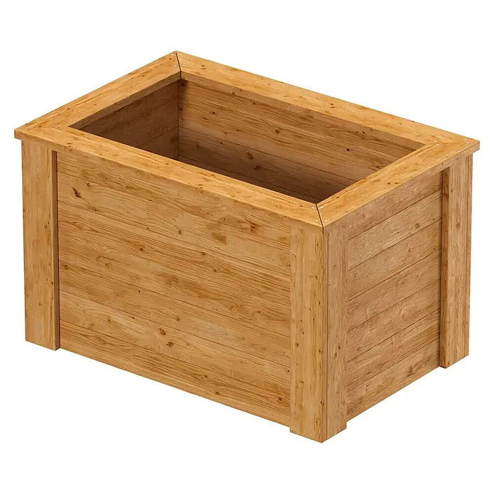 Westmann Hochbeet Lärche 100 - 100 x 65 x 66 cm, Holz, Natur - Rechteckiger Pflanzkasten aus hellem Naturholz.