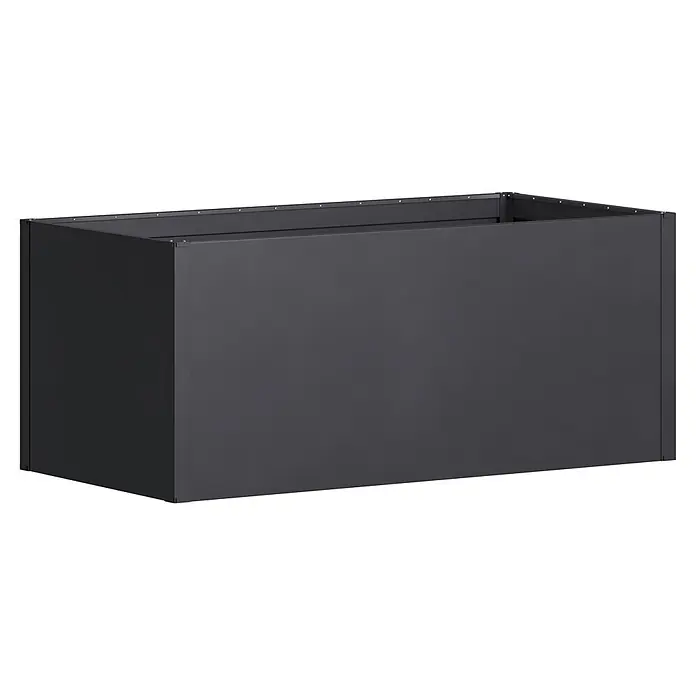 Floraworld Hochbeet Twin-Wall - 90 x 180 x 76 cm, Stahl, Anthrazit - Rechteckiger Pflanzkasten aus anthrazitfarbenem Metall.