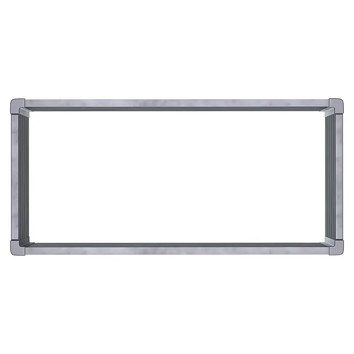 GroJa Solid Hochbeet - 150 x 70 x 75 cm, Verbundwerkstoff, Anthrazit - Rechteckiger silbergrauer Metallrahmen mit abgerundeten Ecken.