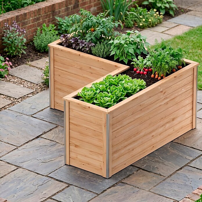 Westmann Hochbeet Klassik L (170,5 x 170,5 x 84 cm, Holz, Natur) | BAUHAUS