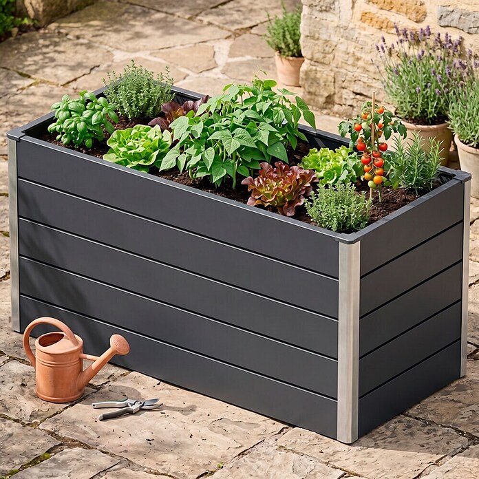 GroJa Solid Hochbeet (150 x 70 x 75 cm, Verbundwerkstoff, Anthrazit) | BAUHAUS