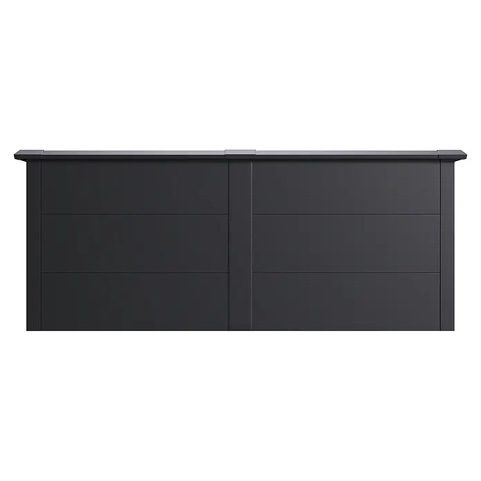 Westmann Hochbeet Primus XL - 100 x 200 x 77 cm, Stahl, Anthrazit - Dunkelgraues Modulwandelement mit rechteckigen Sektionen und heller Kappe.