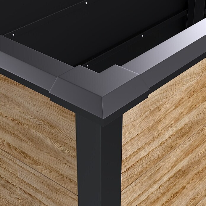 Westmann Hochbeet Primus L (75 x 150 x 77 cm, Metall, Anthrazit/Braun) | BAUHAUS