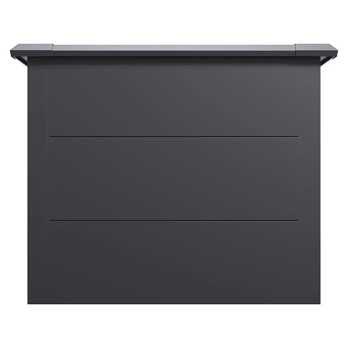 Westmann Hochbeet Primus XL - 100 x 200 x 77 cm, Stahl, Anthrazit - Dunkelgraue Platte mit zwei horizontalen Rillen, geeignet für Möbel oder Türen.