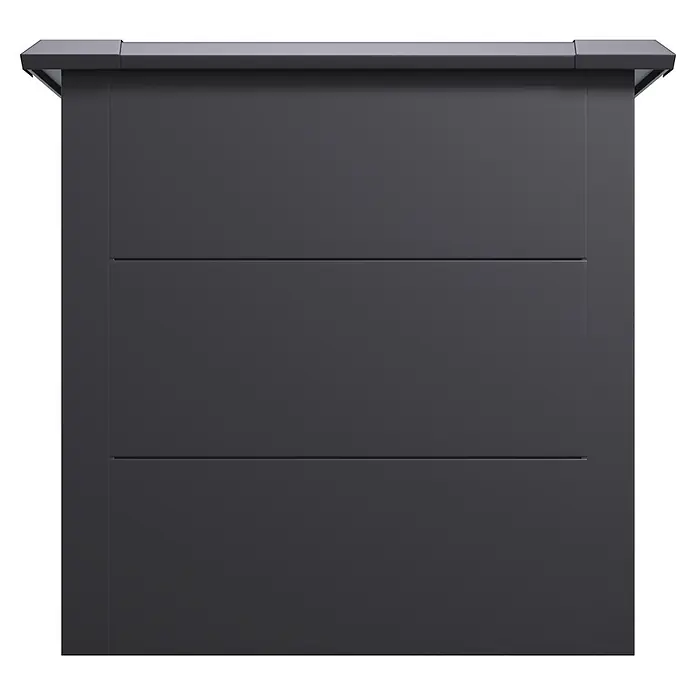 Westmann Hochbeet Primus L - 75 x 150 x 77 cm, Stahl, Anthrazit - Dunkelgrauer rechteckiger Lagerschrank mit subtiler horizontaler Paneelierung.