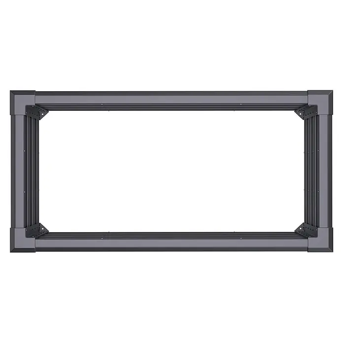 Westmann Hochbeet Primus M - 50 x 100 x 77 cm, Metall, Anthrazit - Dunkelgrauer rechteckiger Rahmen mit sichtbaren Eckverbindern und geriffelten Innenkanten.