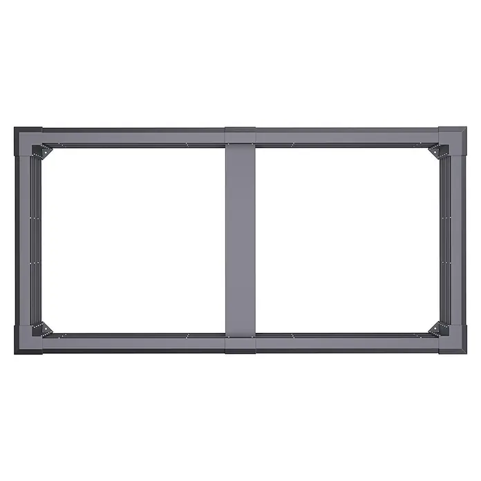 Westmann Hochbeet Primus XL - 100 x 200 x 77 cm, Stahl, Anthrazit - Grauer Metallrahmen mit Mittelstrebe, verstärkten Ecken und gerillten Profilen.