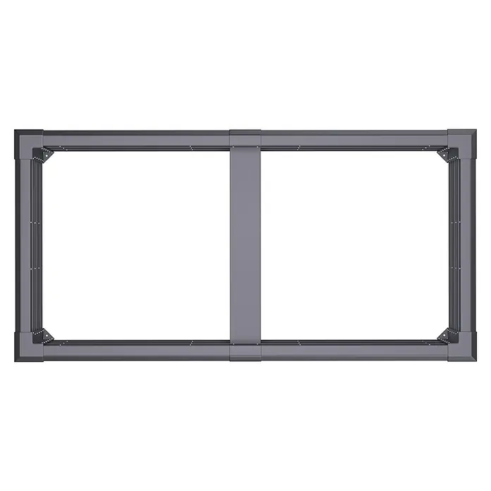 Westmann Hochbeet Primus XL - 100 x 200 x 77 cm, Metall, Anthrazit/Braun - Dunkelgrauer Aluminiumrahmen mit Mittelpfosten und faltbaren Seitenpaneelen.