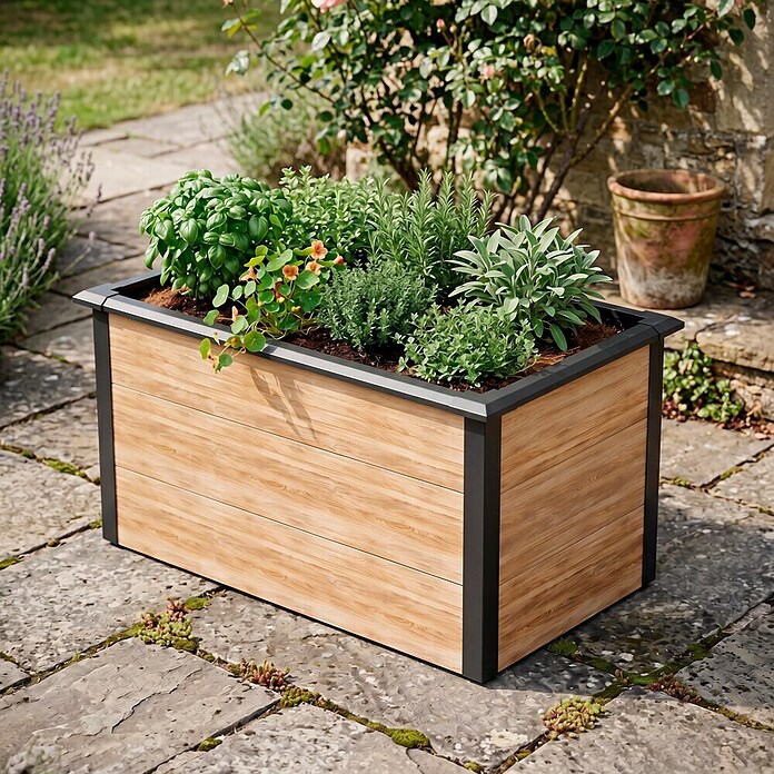 Westmann Hochbeet Primus L (75 x 150 x 77 cm, Metall, Anthrazit/Braun) | BAUHAUS