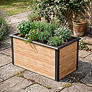 Westmann Hochbeet Primus L (75 x 150 x 77 cm, Metall, Anthrazit/Braun)