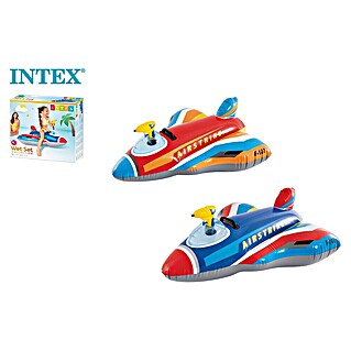 Intex Colchoneta hinchable (L x An: 104 x 117 cm, Avión con pistola de agua)