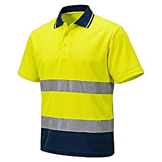 Industrial Starter Polo Hi Vis Issaline (XL, Amarillo flúor/Azul, Manga corta)