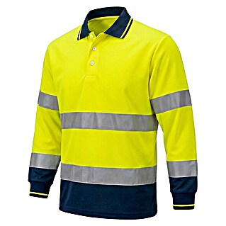Polo Issaline 8587N (XXXL, Amarillo flúor/Azul, Reflectores)