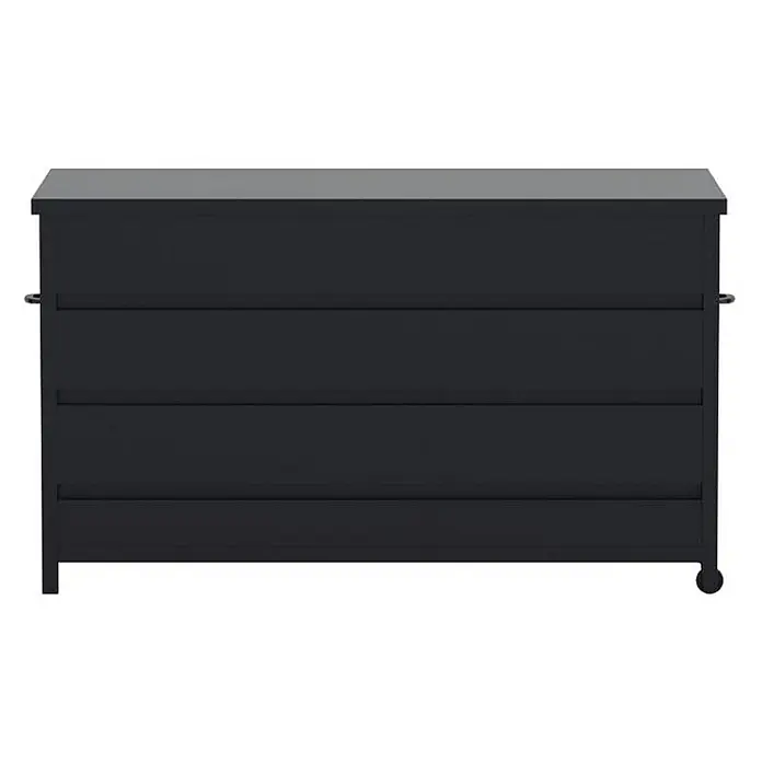 Ebuy24 Garten-Aufbewahrungsbox Nisis - Schwarz, Kunststoff - Schwarze mobile Kommode mit drei Schubladen und seitlichen Griffen.