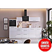Respekta Premium Composición de cocina Amanda (Ancho: 280 cm, Blanco (campana negra), Con electrodomésticos) | BAUHAUS