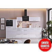 Respekta Premium Composición de cocina Amanda (Ancho: 310 cm, Blanco (campana negra), Con electrodomésticos) | BAUHAUS