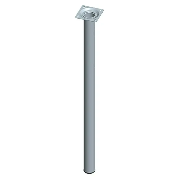 Element System Pata para muebles - Ø x Al: 3 x 60 cm, Capacidad de carga: 50 kg, Acero, Acero inoxidable - Pata de mesa plateada con placa de montaje cuadrada. Ideal para construcción de muebles y proyectos DIY, estable.
