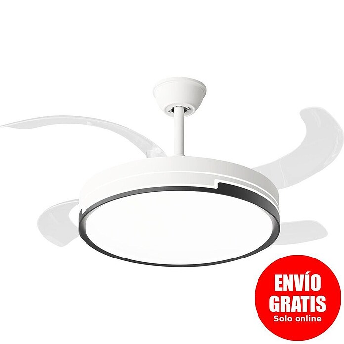 Purline Ventilador de techo Ceily Brise (Blanco/Negro, 122 cm, 28 W) | BAUHAUS