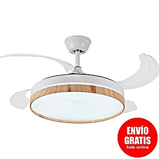 Purline Ventilador de techo Ceily Brise (Blanco/Madera clara, 107 cm, 28 W, Blanco neutro)