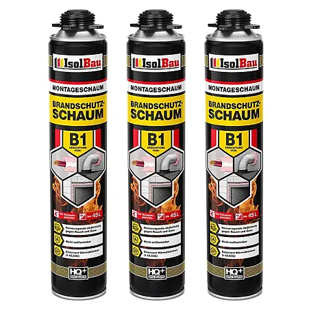 IsolBau  Brandschutzschaum Brandschutzschaum B1 - 3 x 750 ml