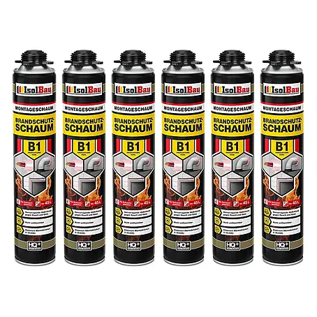 IsolBau  Brandschutzschaum Brandschutzschaum B1 - 6 x 750 ml