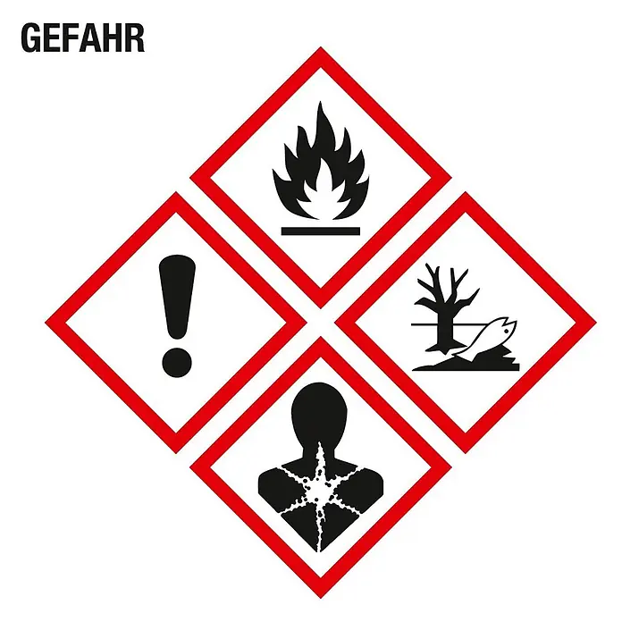 IsolBau Bauschaum 1 x Montageschaum 750 ml, PU-Reiniger 500 ml, Schaumpistole - 750 ml - GHS Gefahrensymbole: entzündlich, reizend, gesundheits- und umweltschädlich.