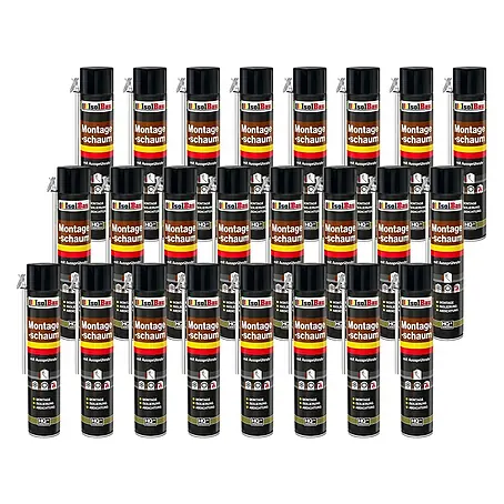 IsolBau  Adapterschaum Montageschaum mit Aussprührohr 24 x 750 ml
