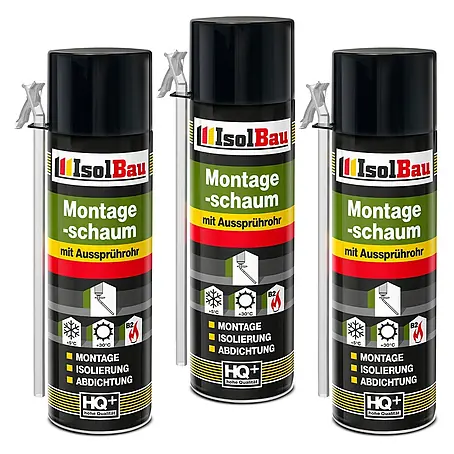 IsolBau  Adapterschaum Montageschaum mit Aussprührohr 3 x 500 ml