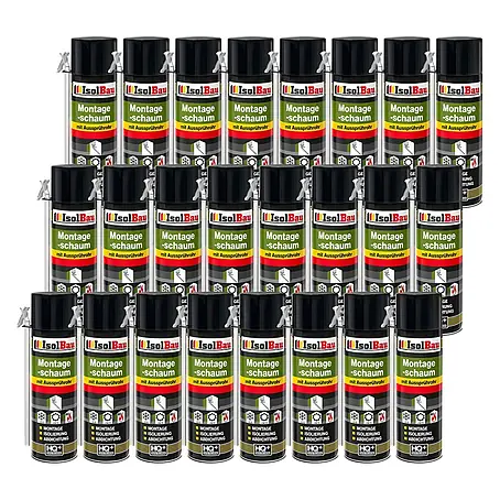 IsolBau  Adapterschaum Montageschaum mit Aussprührohr 24 x 500 ml