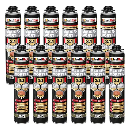 IsolBau  Klebeschaum PU Mauermörtel - 12 x 750ml