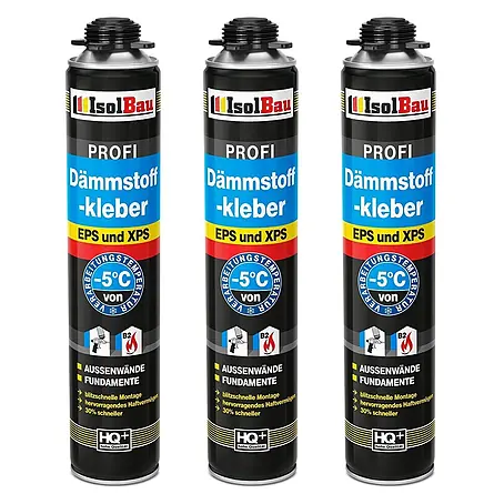 IsolBau  Klebeschaum Profi Dämmstoffkleber 3 x 750 ml