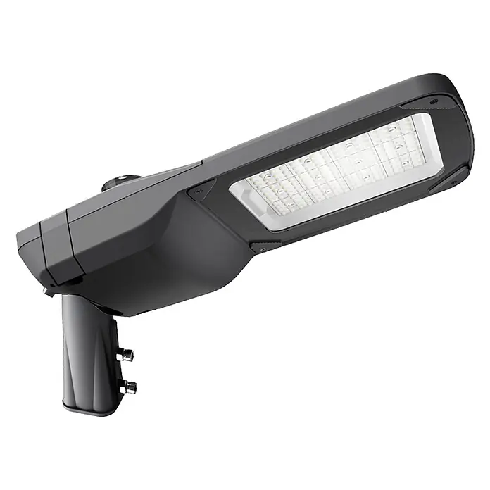 Enovalite LED-Strahler -  - Dunkelgraue LED-Straßenleuchte mit hellen LED-Modulen, geeignet für die Außenbeleuchtung.