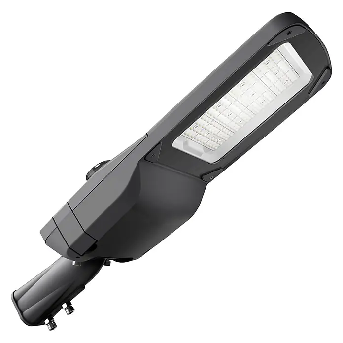 Enovalite LED-Strahler -  - Dunkelgraue moderne LED-Straßenleuchte mit vielen einzelnen LED-Lampen.