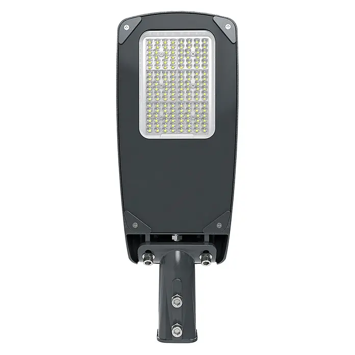 Enovalite LED-Strahler -  - Anthrazitfarbene LED-Straßenleuchte mit integriertem LED-Modul und stabilem Montagearm.