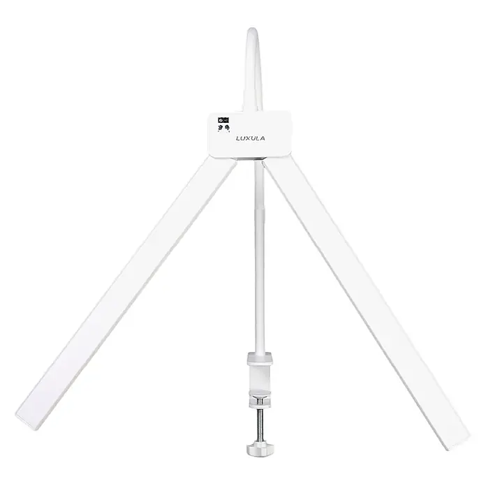 Luxula LED-Klemmleuchte - L x B x H: 80 x 6 x 83 cm, 18 W, Weiß - Weiße LUXULA Mehrarm-Arbeitsleuchte mit Tischklemme für einstellbare Beleuchtung.