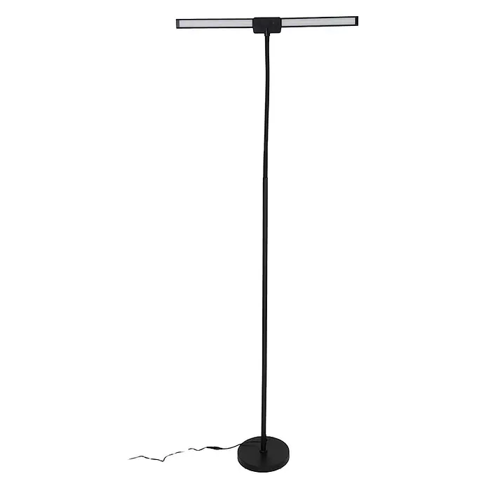 Luxula LED-Stehleuchte - 24 W, Höhe: 163 cm, Schwarz - Schwarze Stehlampe mit horizontaler LED-Lichtleiste, schlankem Fuß und rundem Sockel. Inklusive Netzkabel.