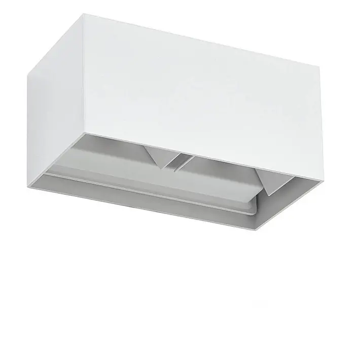 Lindby Außenwandleuchte Nivar - weiß / opal, weiß / opal, IP54 - Weißes rechteckiges Aufbauleuchte.
