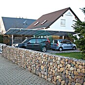 Ximax Carport LINEA Tandem 80 (9,8 x 2,7 m, Einfahrtshöhe: 2,2 m, Edelstahloptik, Schneelast: 100 kg/m²)
