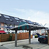 Ximax Carport LINEA Y 80 (4,9 x 5,4 m, Einfahrtshöhe: 2,2 m, Edelstahloptik, Schneelast: 100 kg/m²)