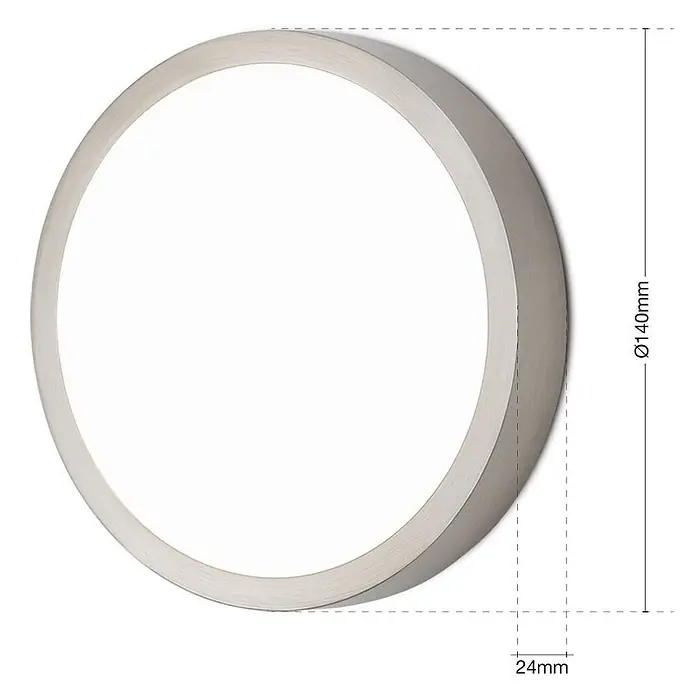 Orion Leuchten LED-Panel rund -  - Schlanke runde LED-Lampe aus gebürstetem Metall.