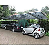 Ximax Carport LINEA Tandem 110 (9,8 x 2,7 m, Einfahrtshöhe: 2,2 m, Edelstahloptik, Schneelast: 137 kg/m²)