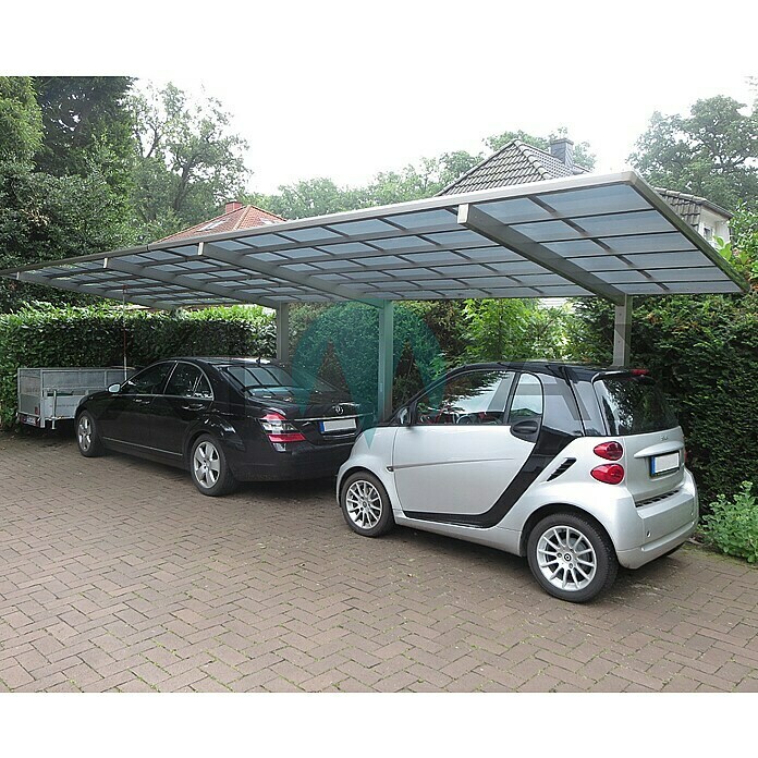 Ximax Carport LINEA Tandem 1109,8 x 2,7 m, Einfahrtshöhe: 2,2 m, Edelstahloptik, Schneelast: 137 kg/m² Unknown