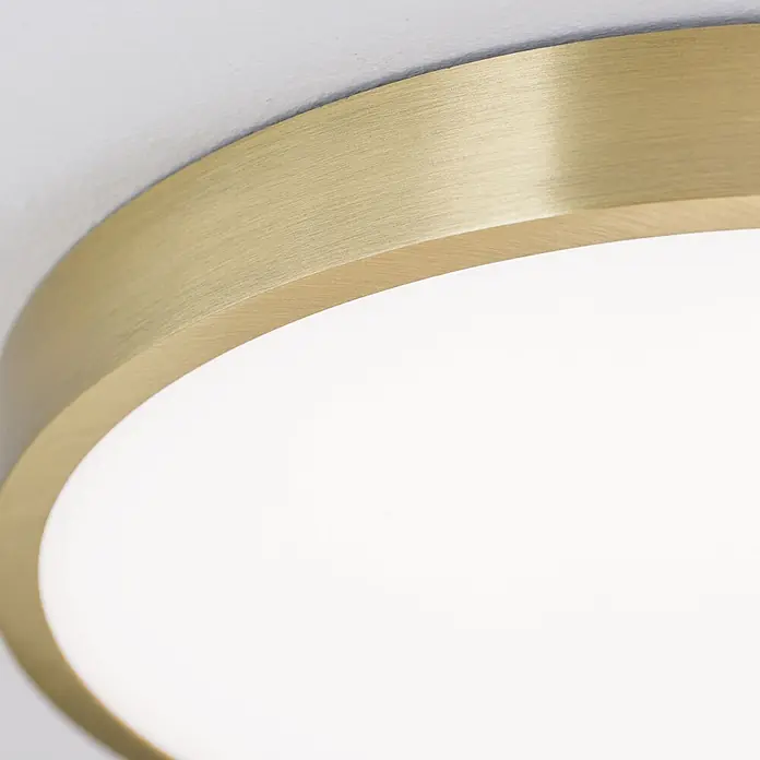 Orion Leuchten LED-Panel rund -  - Messingfarbene Deckenleuchte mit weißem Diffusor.