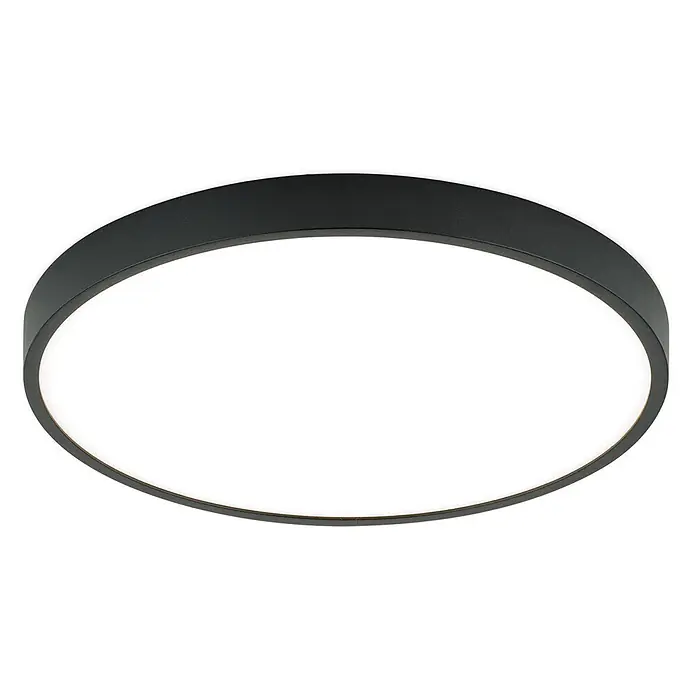 Orion Leuchten LED-Panel rund -  - Runde, schwarze LED-Deckenleuchte mit weißem, leuchtendem Diffusor.